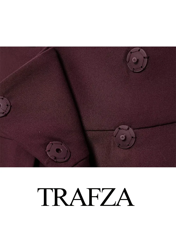 تنورة نسائية ربيعية من TRAFZA بتصميم عصري أساسي متعدد الاستخدامات بطيات واسعة تنورة نسائية أنيقة متوسطة الخصر بطول الكاحل بلونين