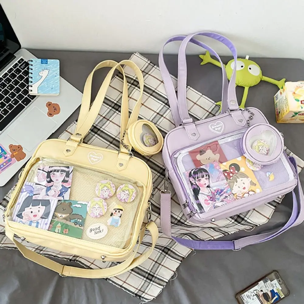 

Cute Ita Bag Clear Small Ita Bag Multi-purpose Transparent Pocket Clear ItaBag PVC Kawaii Pin Display Bag School Gift