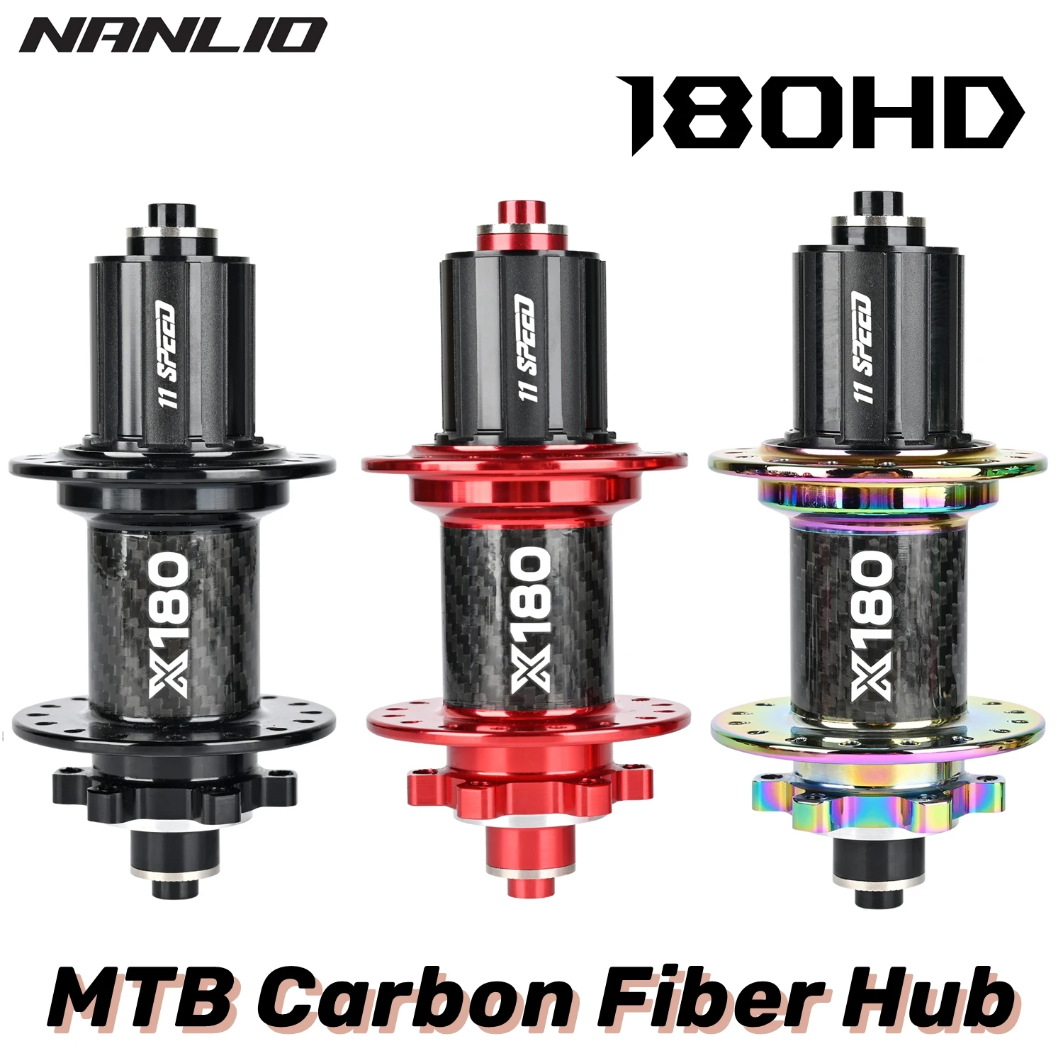 

Nanlio X180 MTB Bike Carbon Fiber Hub | 6 Pawls 180T Loud Sound | 4 Sealed Bearings | 32H | QR & Thru Axle | HG XD MS 8–13 Speed