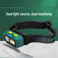 SATA Portable Cap Clip Light Gesture Sensor Headlight Multifunction Light Rechargeable Flashlight with USB Induction