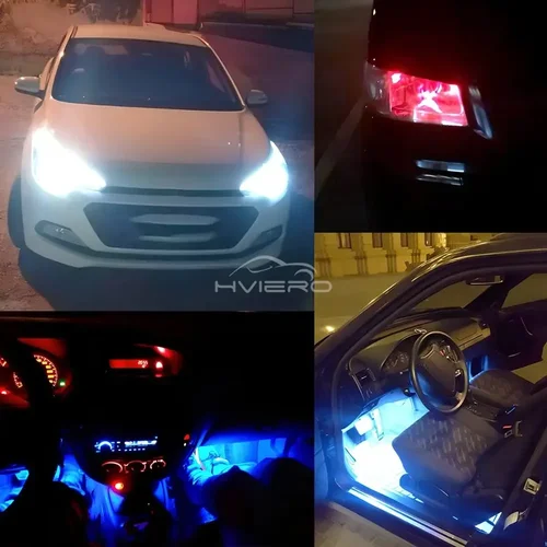 Imagen 2 del producto 2/4/10/20 piezas luz de matrícula de coche T10 LED cúpula de respaldo lámpara de maletero luces de estacionamiento blanco rojo azul bombillas de freno de señal de giro automática