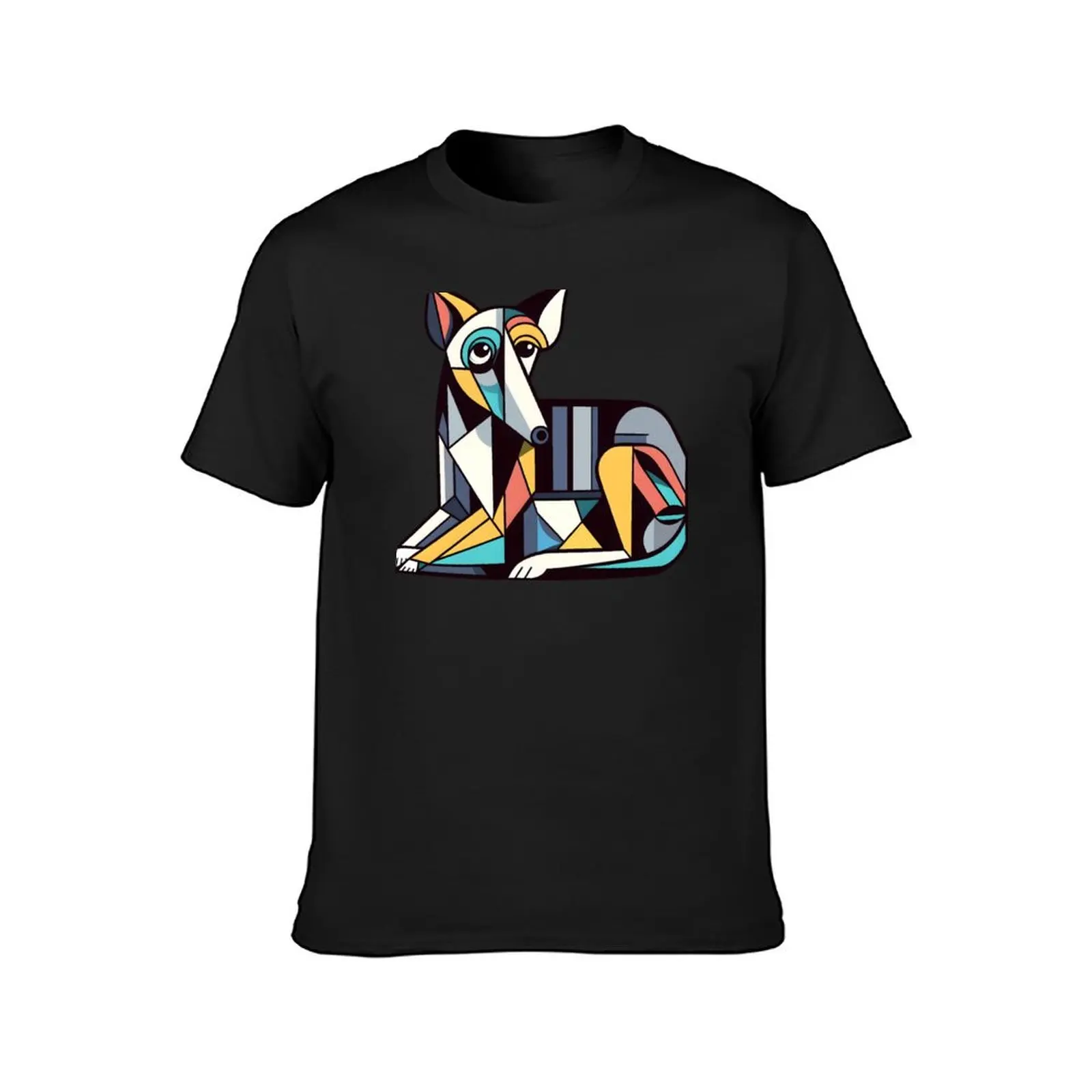 Cubist Dog T-Shirt funnys vintage Blouse t shirts for men graphic