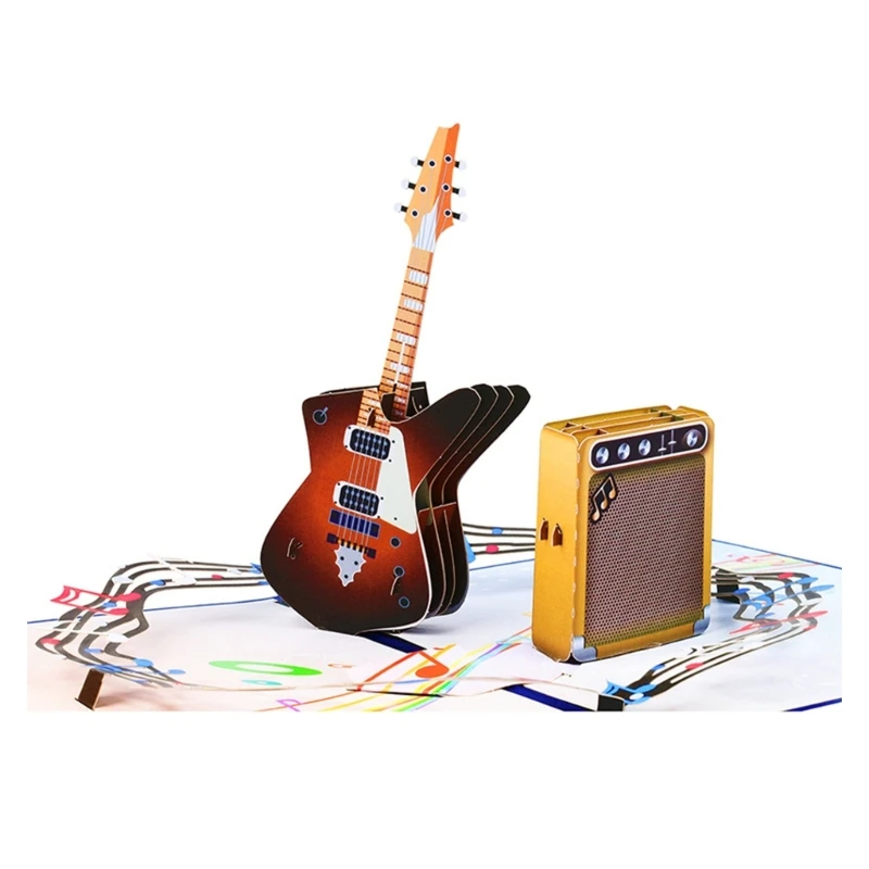 Lifelikes Guitar 3D-wenskaart Draagbaar cadeau voor muzikanten en creatievelingen