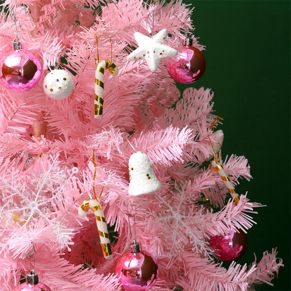 Imagem -05 - Árvore de Natal Rosa Artificial com 900 Ramos de Pinho 7ft Conjunto com Luzes Metal Tripé Retardador de Chama Pvc