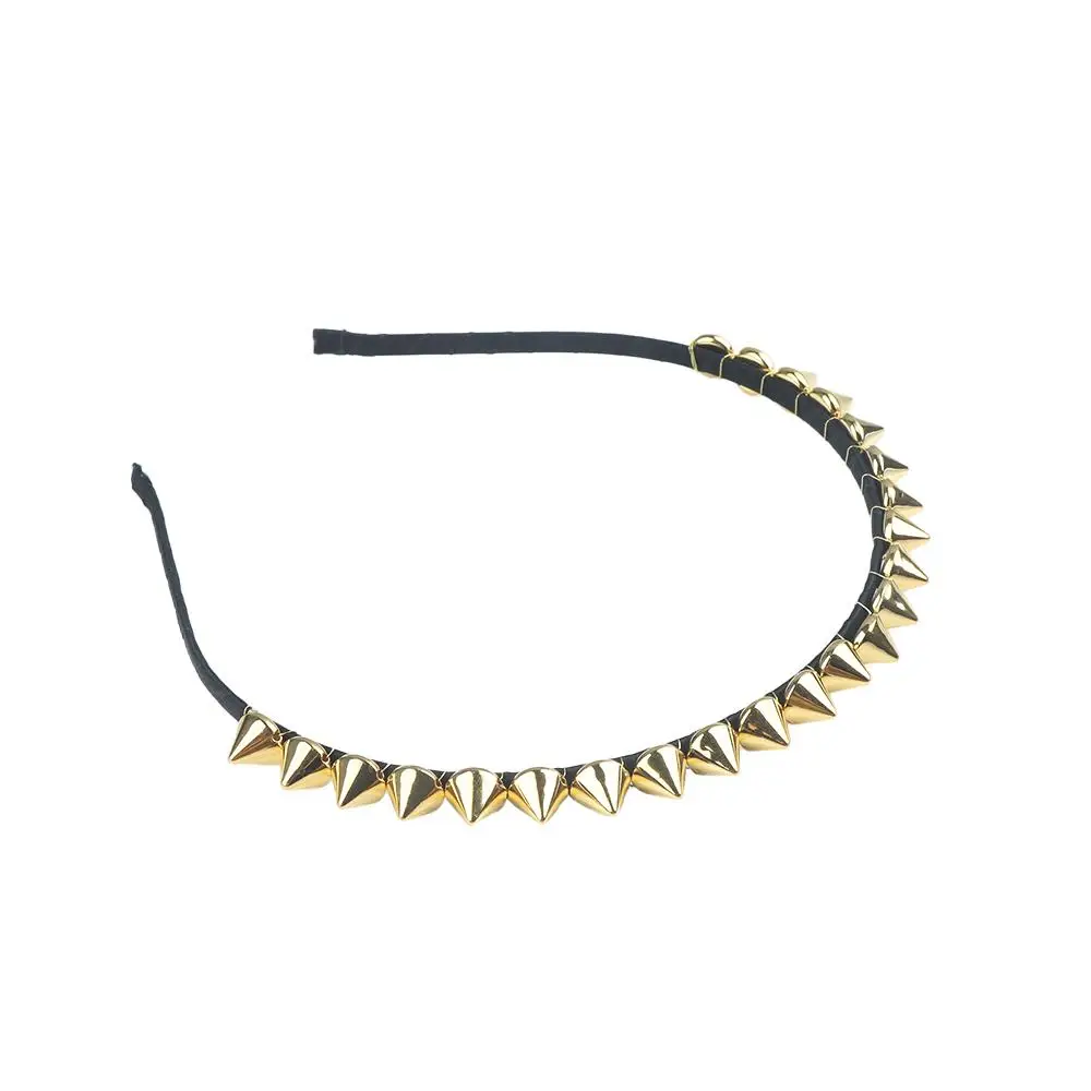 Punk Cool Charismatic Lady Studded Metal Jewelry Party Rock Spike Hair Band Headband Hair Clips Rivets