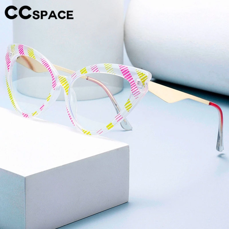 Colorful Stripe Reading Glasses Women Fashion Cat Eye Resin Optical Presbyopic Eyeglass Custom Diopter+50~+600 #304124