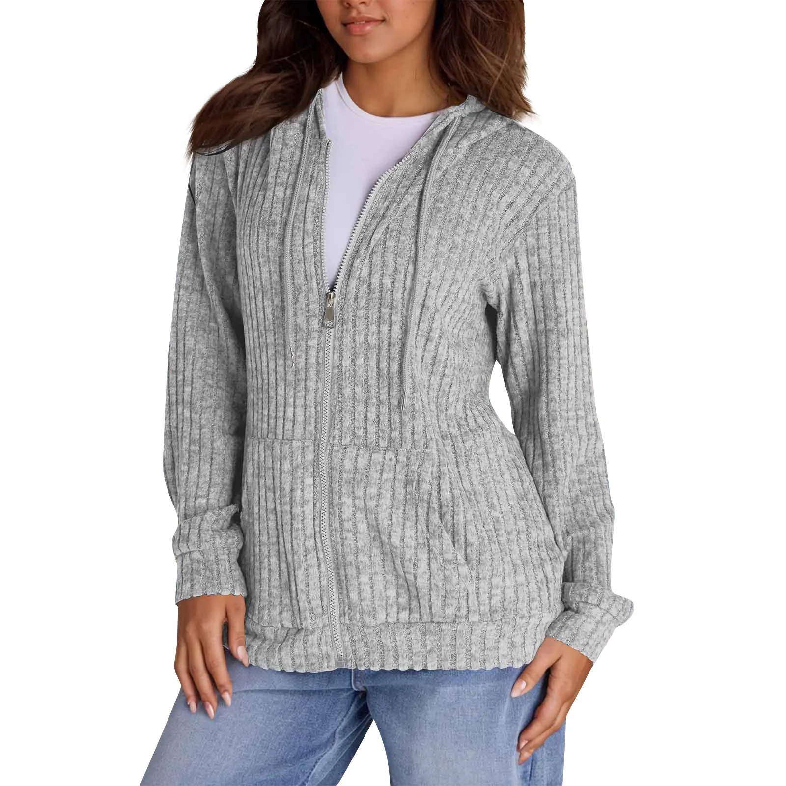

Solid Color Hoodies For Women Trendy Casual Fall And Spring Fashion Sport Long Sleeve Pullover Sweatshirt With Pockets