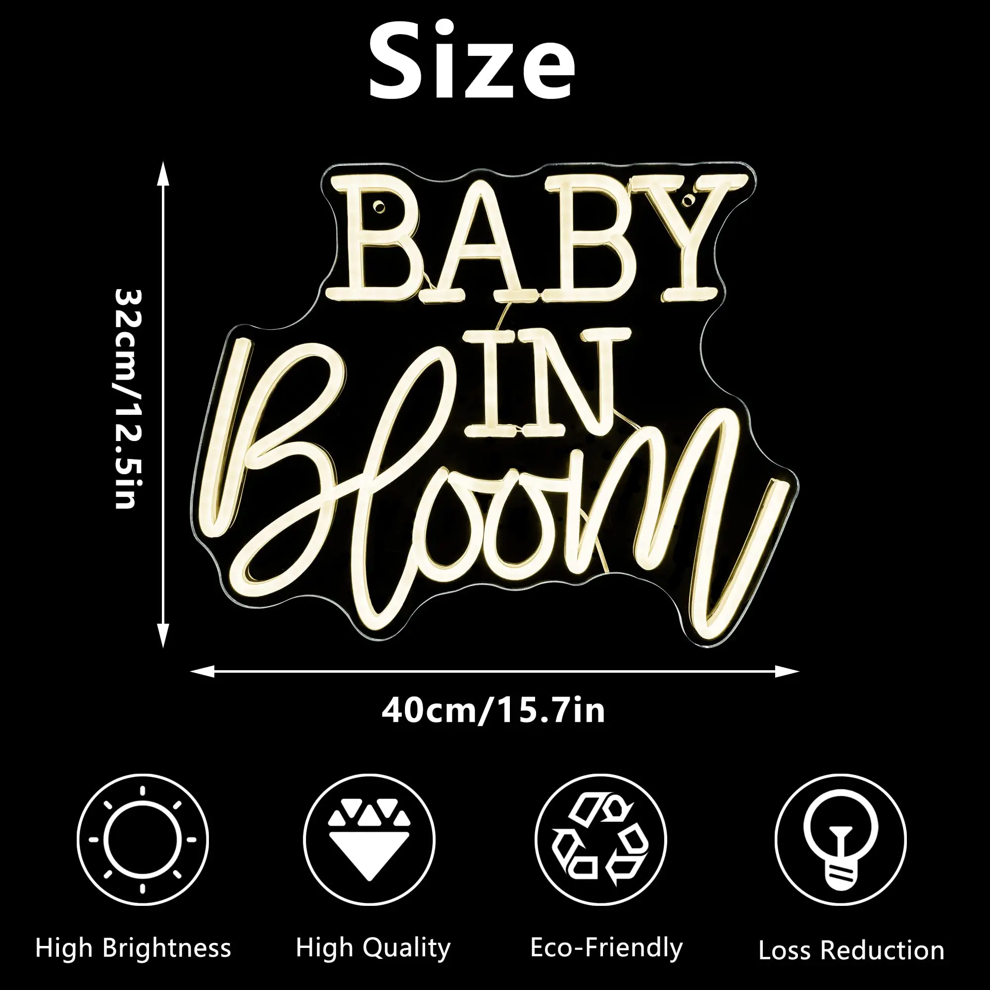 Baby In Bloom Neon Sign USB Baby Lights For Bedroom Decor Party Decoration Led Light Children's Birthday Gifts Custom Neon