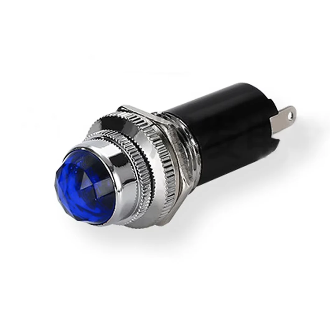 ABILKEEN DH16-HZ 16MM Plastic LED Indicator Light AD/DC 12V 24V 220V Diamond Head Mini Signal Pilot Lamp with 2Pin Terminal