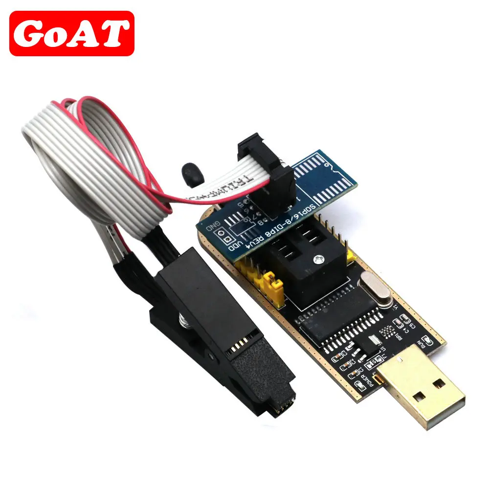 CH341A 24 25 Series EEPROM Flash BIOS USB Programmer Module + SOIC8 SOP8 Test Clip For EEPROM 93CXX / 25CXX / 24CXX