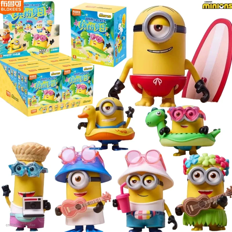 BLOKEES Minions Building Blocks Cute Cool Edition Phase 2 Stuart Dave Kevin Assembles Model Desktop Decoration Toy Gift