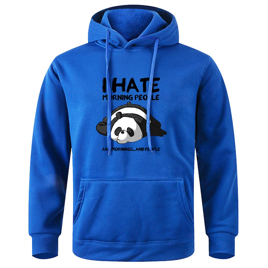 Lazy Panda I Hate Morning People Men Hoodies Casual Fashion Loose Hoody Male Soft Breathable Pullovers Street Harajuku Hooded