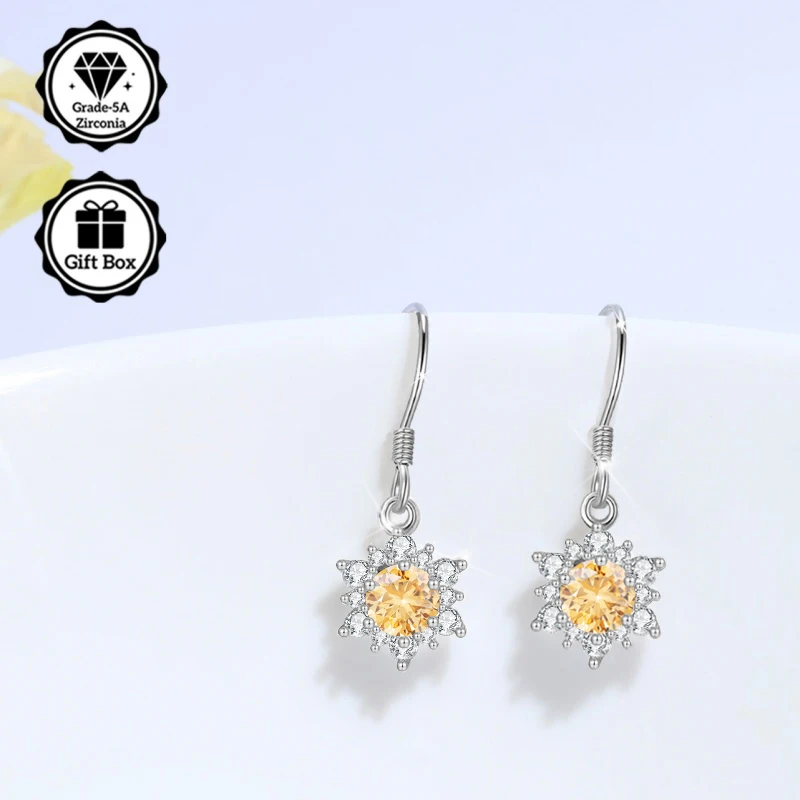 

LAMVOICE / zirconia S925 sterling silver hook earring,jewelry for women/christmas gift for high quality jewelry earrings with