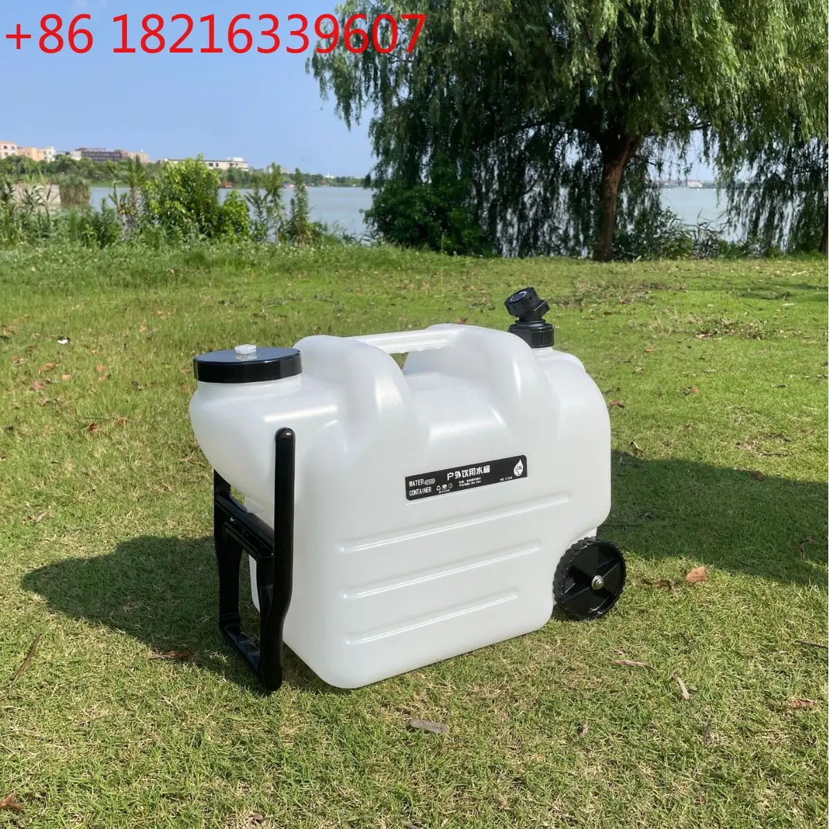 YAO outdoor camping portable tie rod bucket with wheels faucet large capacity kettle car