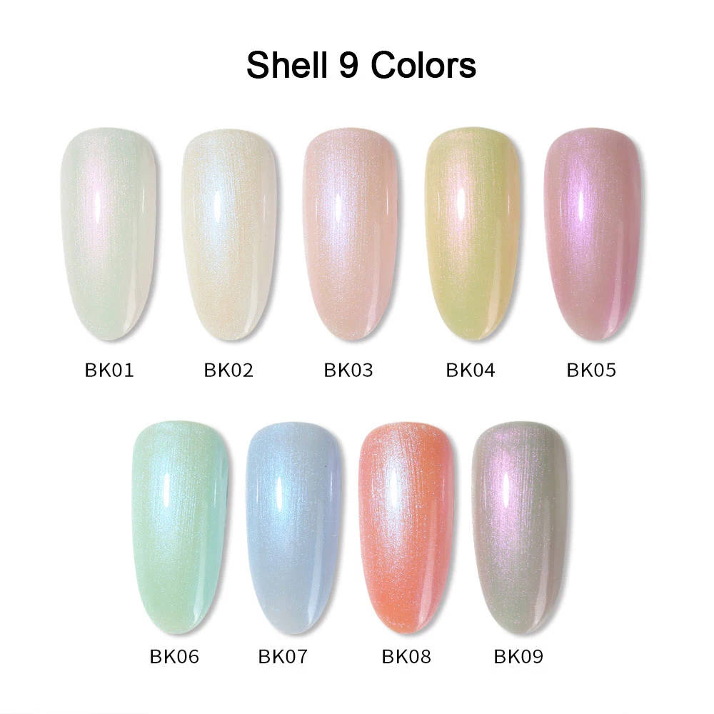 Vendeeni 9 Colors Pearl Shell Crystal Gel Nail Polish Soak off Glitter Powder Gel Lacquer Transparent Manicure Nail Varnish - view 3