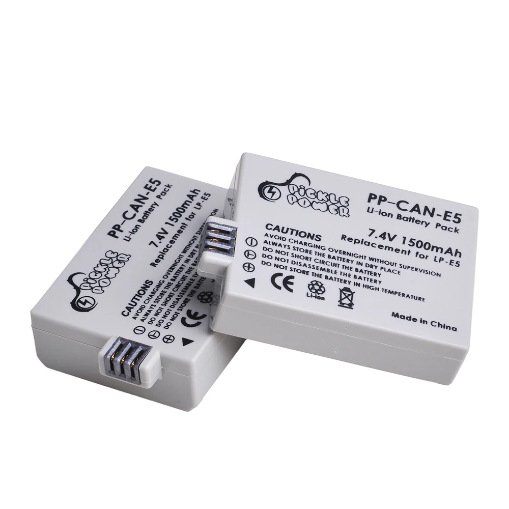 1500mAh LP-E5 Camera Li-ion Battery LPE5 LP E5+PD 20W Fast Dual Charger for Canon 450D 500D 1000D Kiss X2 X3 F Rebel XS XSi T1i