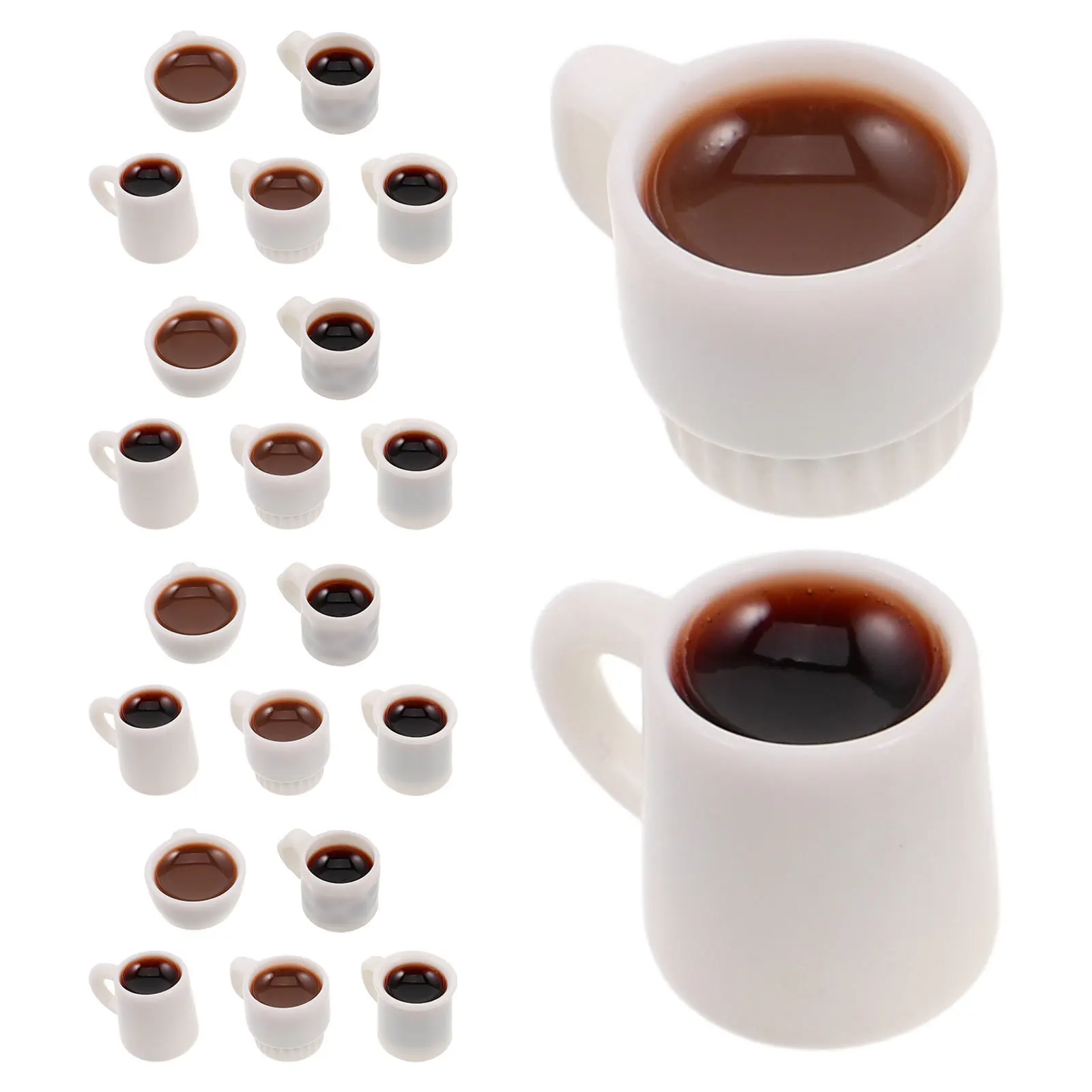 

50Pcs Miniature Coffee Cups Resin Made Small Drink Props for Dollhouse Kitchen 1:12 Scale Mini Decor Accessories Party