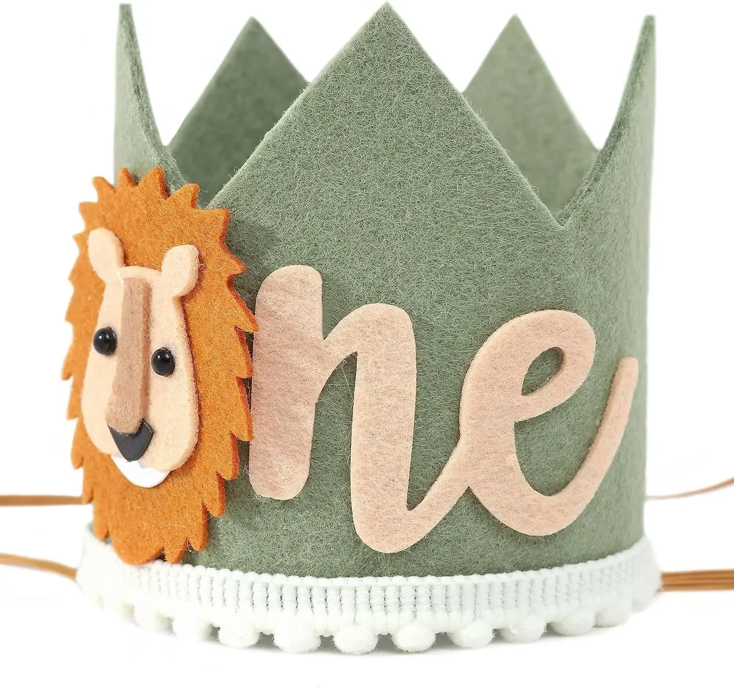 Jungle Safari Animal Lion One 1 Year Birthday Crown Headband Hat Happy Birthday Party decor Kids baby Shower 1st Birthday Party