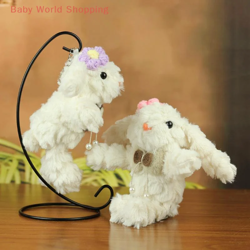 1 Piece Cartoon Rabbit Soft Stuffed Doll Pendant Bunny Plush Toy Keychain Car Key Ring Backpack Bag Decoration Kid Gift