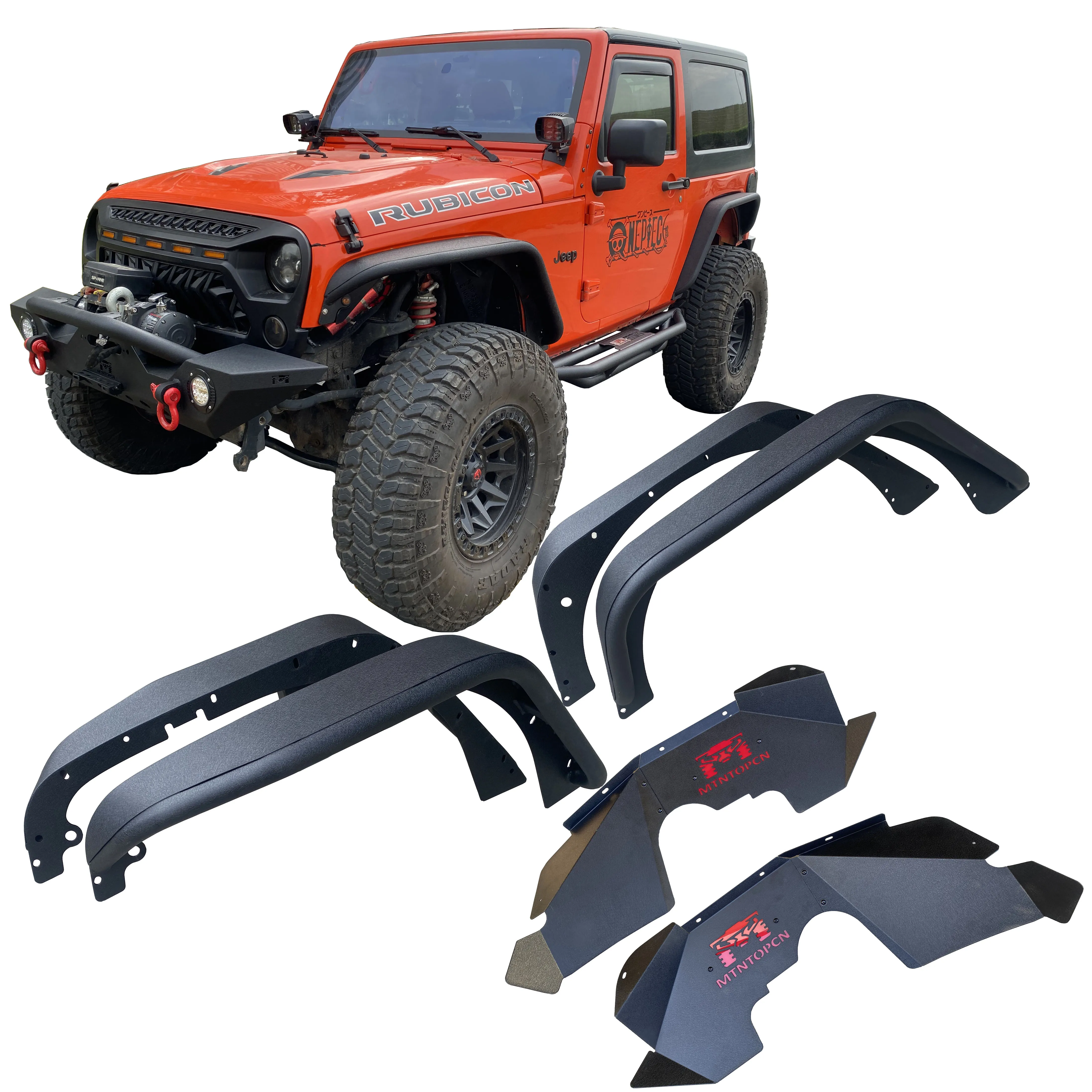 Steel Fender flares for Jeep wrangler jk jku 2007-2018 with front inner fenders