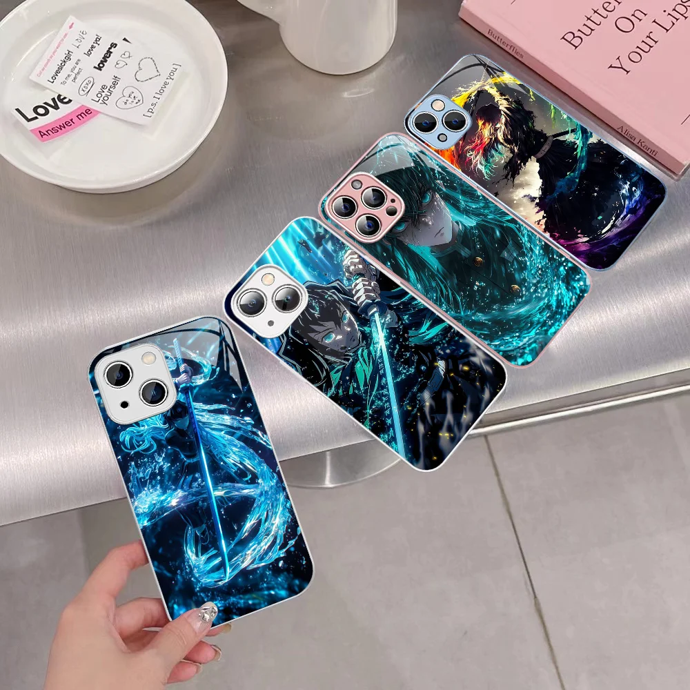 M-Muichiro Cartoon T-Tokito Phone Case Tempered Glass For Iphone 14 13 12 11 Pro Mini XS MAX 14Plus X XS XR Cover