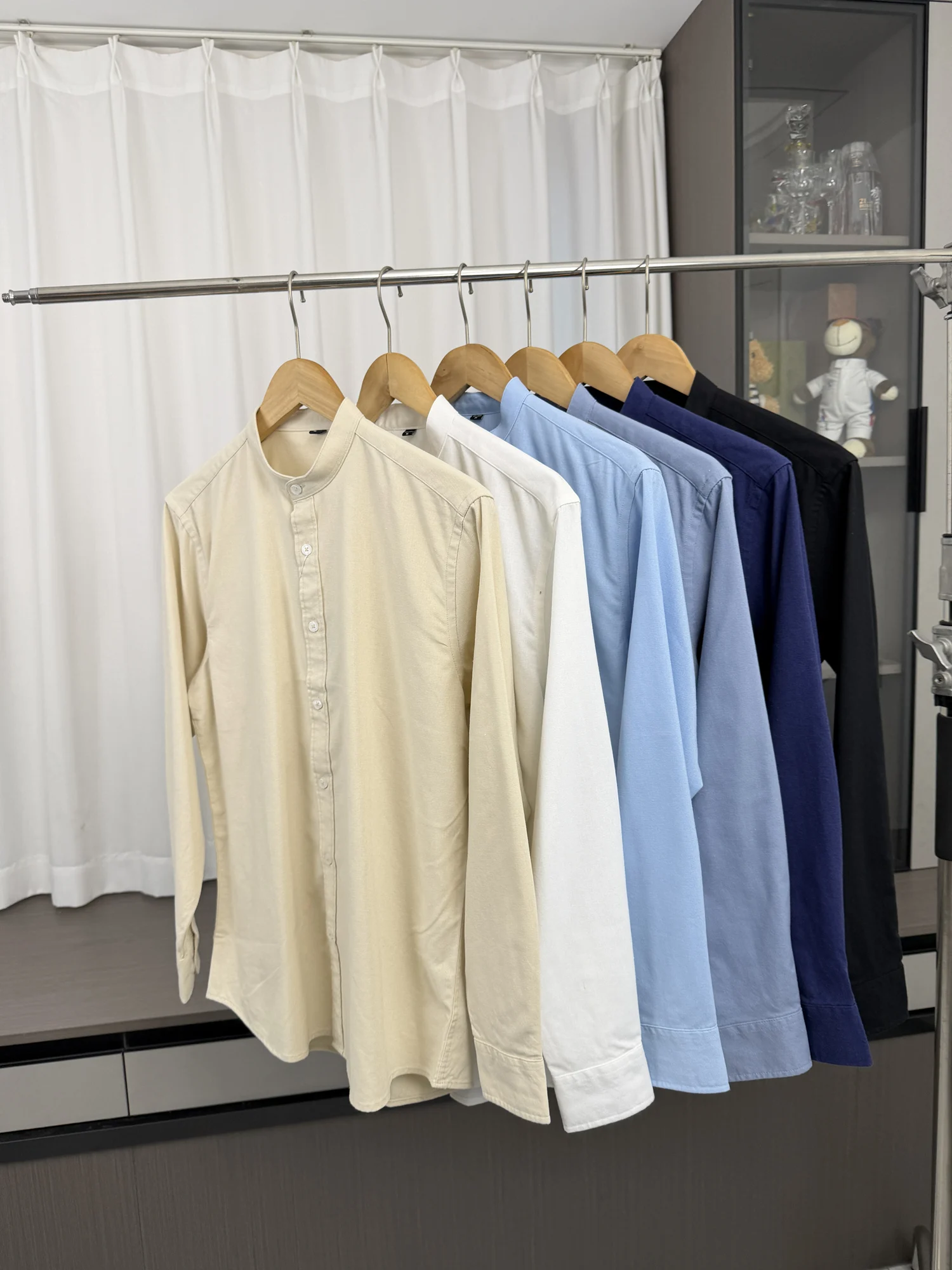 Men's Linen Casual Long Sleeve Shirt Comfortable Breathable Stand Collar Autumn Fashion Urban Style Polyester Regenerated Fiber
