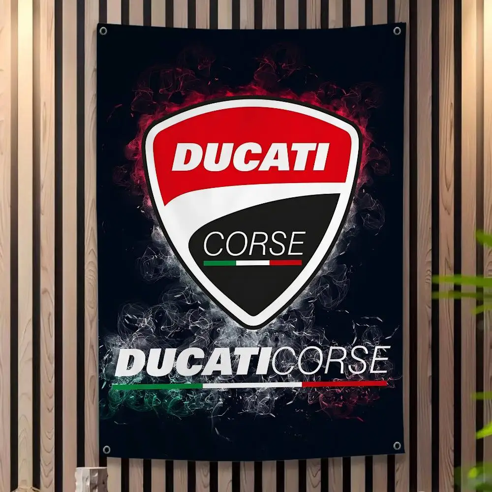 D-Ducaties Motorcycle LOGO DIY Flag For Family Group Photo Living Room Home Dorm Decor Wall Art Decor Banner