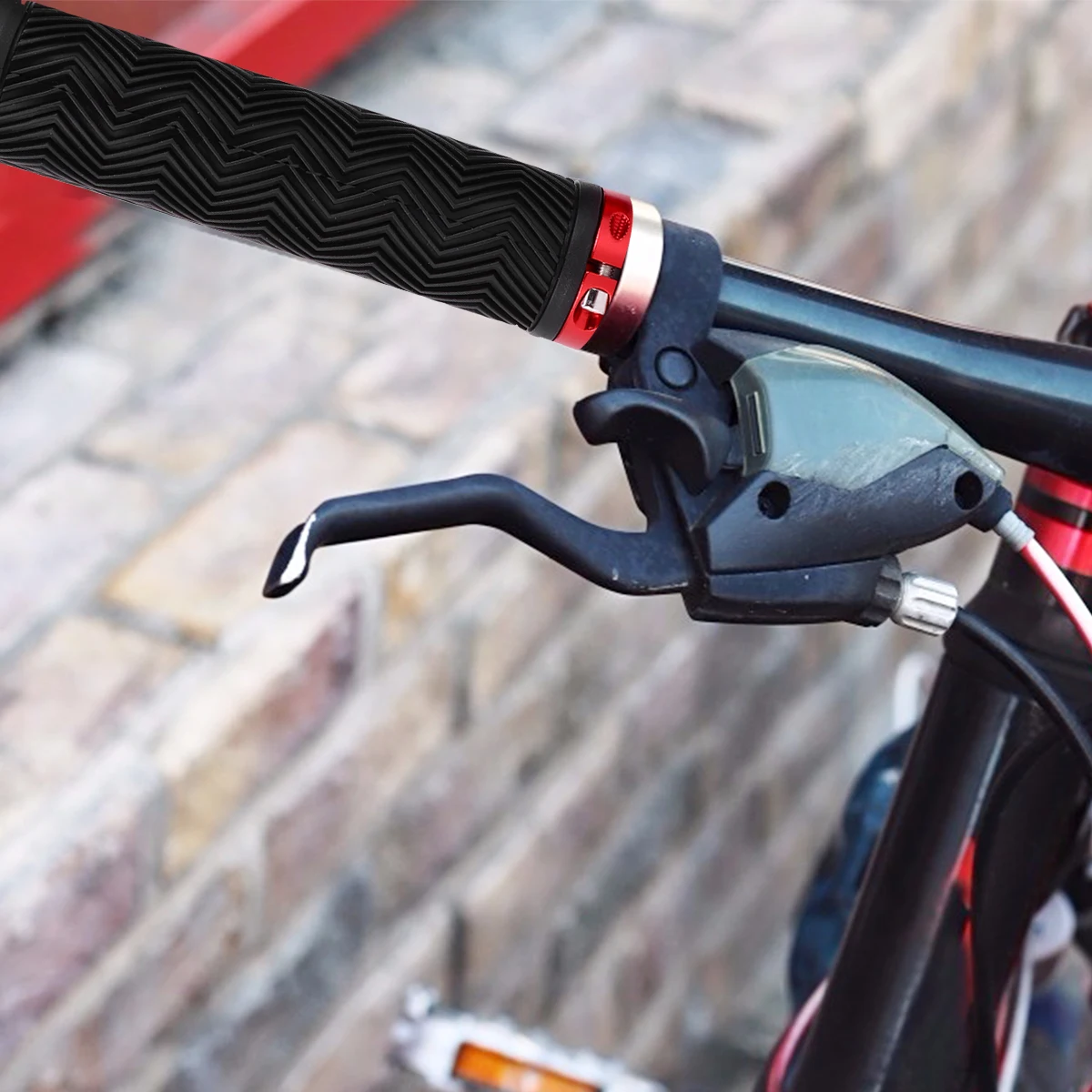 1Pair Anti-Slip Bike Handlebar Grips Rubber Ergonomic Cushion Cover Cycling Grip Protector for Rainy Day Mountain Bike Trainer