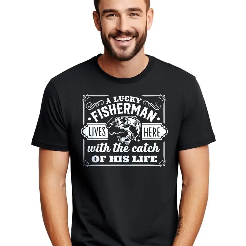 A Lucky Fisherman T Shirt Reel in the Laughter Funny and Fishy 100 Cotton