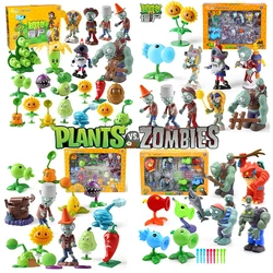 식물 대 좀비 세트 액션 피규어 장난감 Gargantuar Gatling Peashooter Jetpack 해적 부드러운 실리콘 인형 어린이 선물 용품