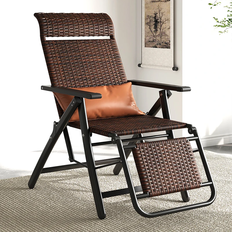 9U recliner folding lunch break home backrest nap balcony leisure lounge summer beach elderly vine chair high