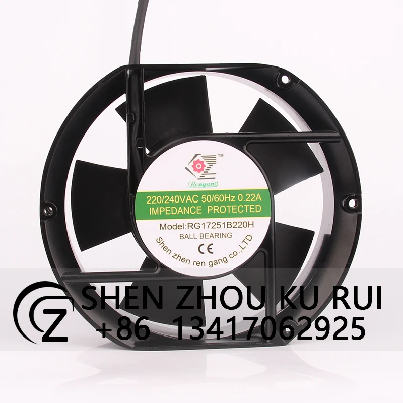 

RG17251B220H Case Cooling Fan for RENGANG AC220V 0.22A DC EC 172X150X51MM 17CM 17251 Industrial Axial Flow Cabinet Ventilation