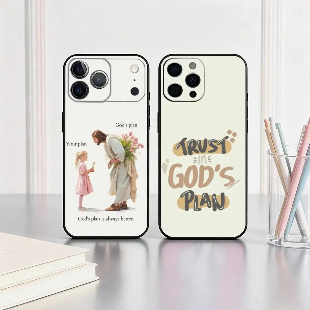 Funda de Silicona Suave con Versículo Bíblico del Plan de Dios para iPhone 17 16 15 14 13 12 11 X XR Plus Pro Max Plus, Regalo