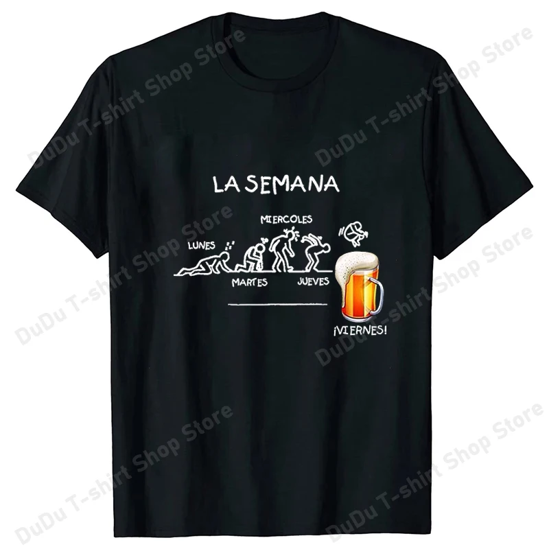 Funny Beer Printed T-shirts Men Women Summer Beer Week Short Sleeve Round Neck Cool Loose T-shirt Creative Personalized Tops