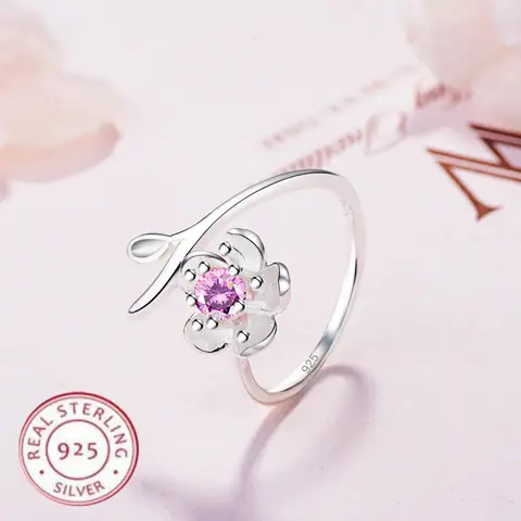 925 Sterling Silver Ring Flowers Zircon High Quality Classics for Women Wedding Fine Jewelry Accessories Party Gifts