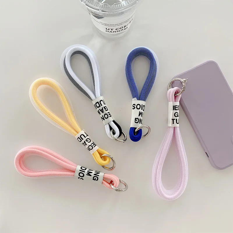 Double Color Weave Mobile Phone Straps Keychain Key Ring Braided Rope Gifts For Women Men Bag Accessorie Diy Handmade Hand Rope