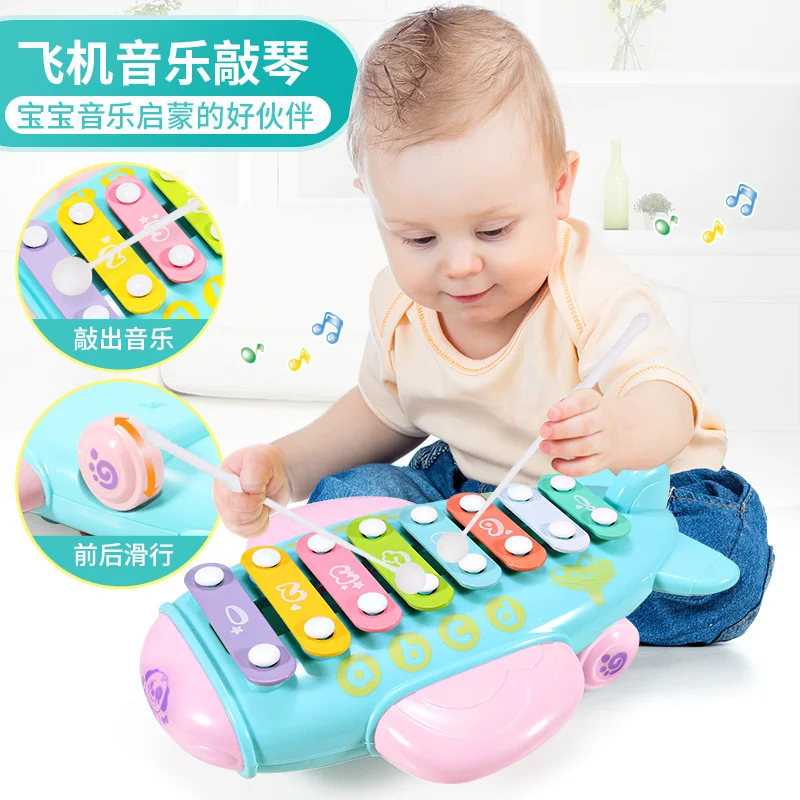 Musical Hand Playing Baby Eight Tone xylophone Piano Baby Educational Musical Instrument Toys 1-2-3 Years Old