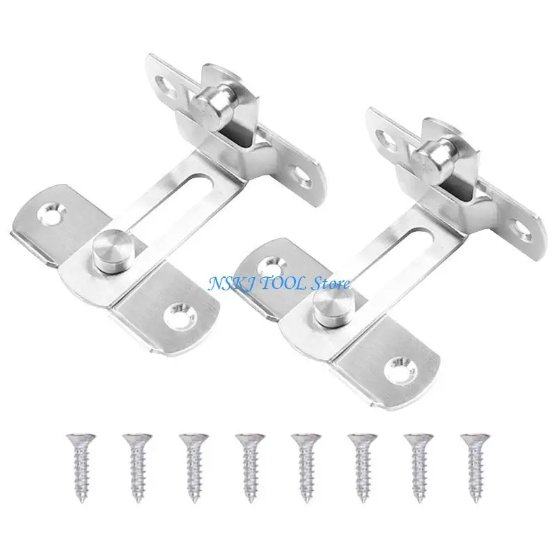 L8RC 2x انزلاق الباب قفل باب الحظيرة لمزلاج الفولاذ المقاوم للصدأ الوجه أقفال الباب غلق بمشبك fo