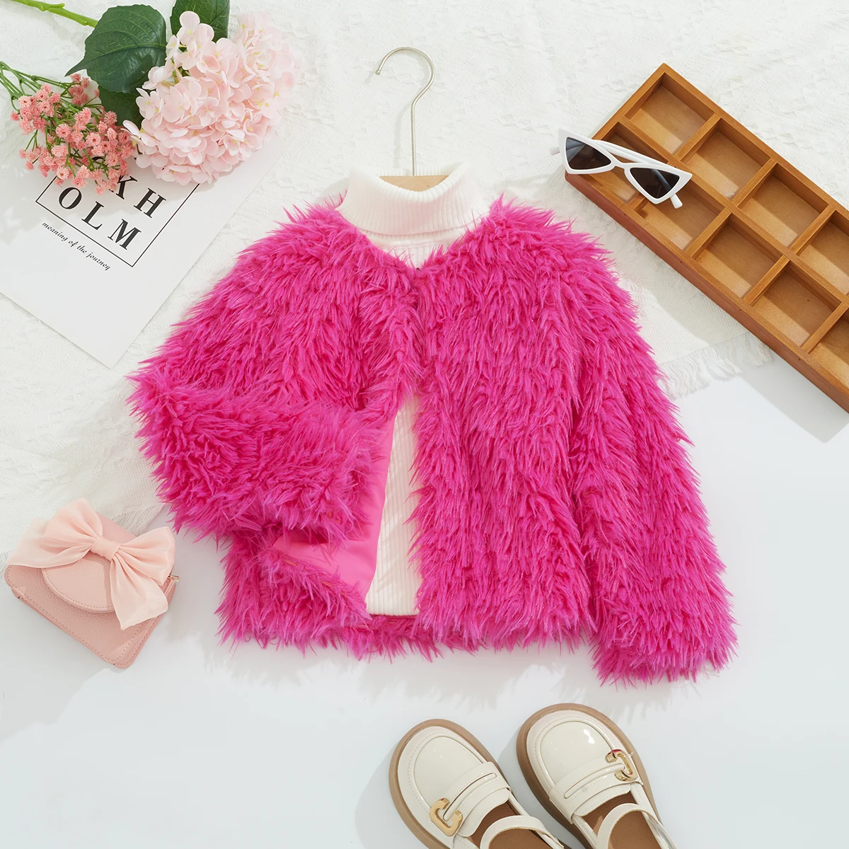 Autumn/Winter Fashionable Girls Solid Color Furry Anti Fur Fur Fur Thick Coat Versatile Trend European And American Cardigan Top