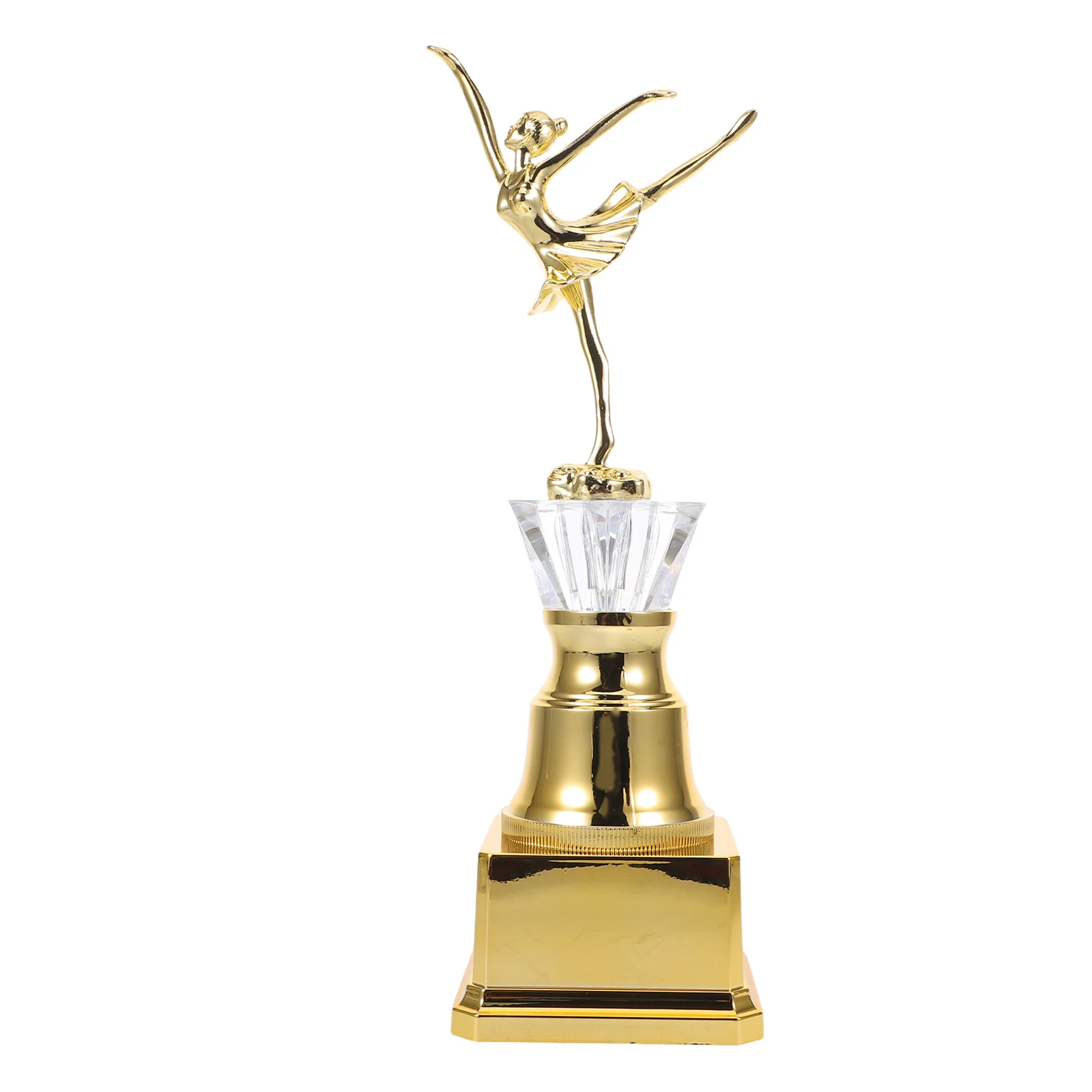 

Mini Dance Trophy Cup Elegant Gold Finish Plastic Trophy for Sports Costume Contest Award Ceremony Adults