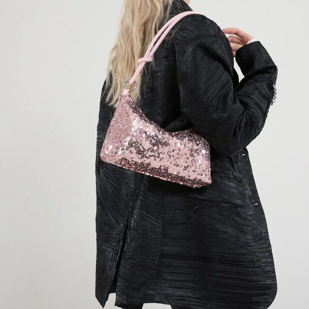 

Solid Color Blingbling Sequins Bag Korean Style INS Sequins Shoulder Bags Underarm Bag Phone Purse Evening Clutch Bag Banquet