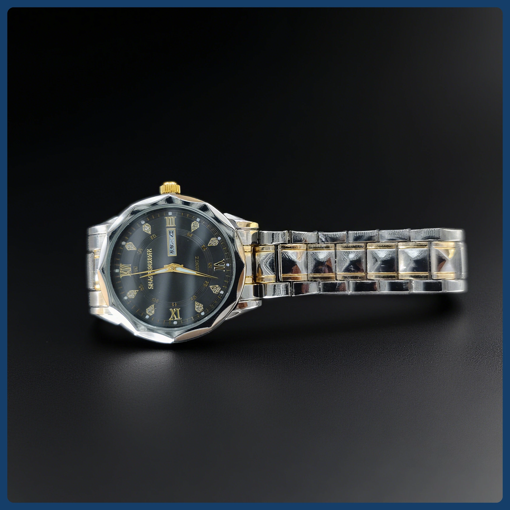 = * = Nuevo reloj luminoso resistente al agua de alta calidad para hombre, reloj de cuarzo con correa de acero, reloj de pulsera para hombre con ráfaga en vivo