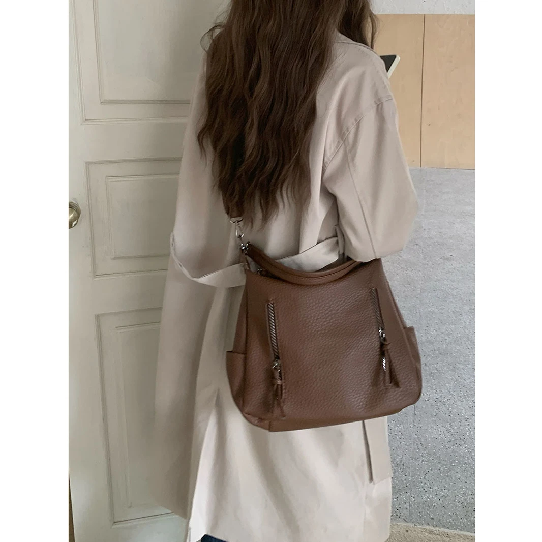 Retro Style Hobo Bag For Women Large Capacity Tote Bag Classic PU Leather Shoulder Bag Purses Single Shoulder Crossbody Bag