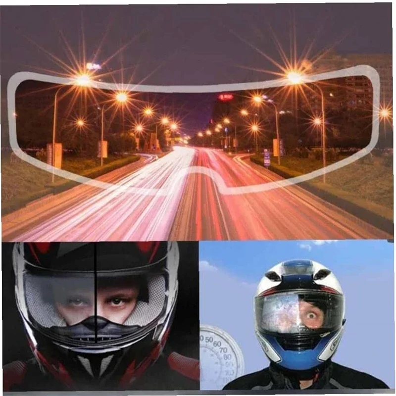 Universal Moto Helmet Anti-fog Patch Film Rainproof Lens Film for Motorcycle Visor Clear Fog Resistant Motor Racing Accessories