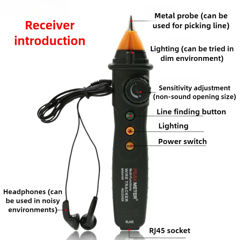 Testeur de câble réseau professionnel RJ45 RJ11, outil de réseau, détecteur de câble réseau de fil téléphonique, dispositif de test multifonctionnel