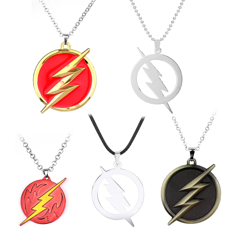 Die Flash Edelstahl Anhänger Kette Halskette für Männer Schmuck Junge Anime Accessoires Geschenk