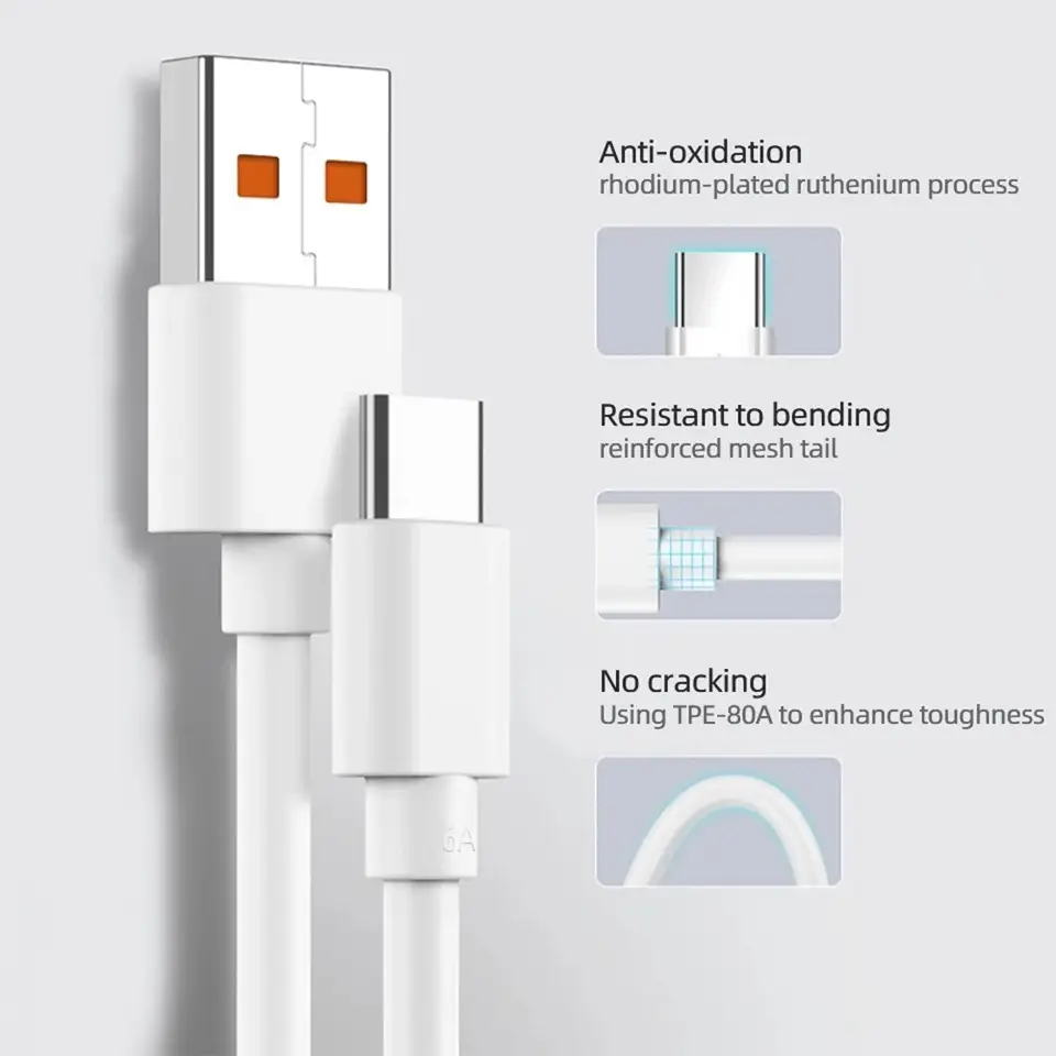 كابل USB Type C الأصلي من شاومي، شاحن سريع تيربو 120 واط و67 واط لهواتف Mi 15 و14 و13 و12T Pro و12 و11 Ultra وPoco X6 وX7 وRedmi Note وBlack Shark 5 - 5