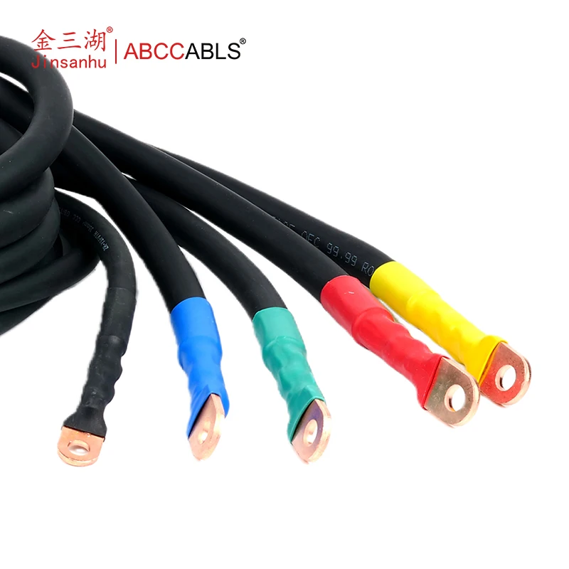 ABCCABLS Custom 5 Color Powerlock to Copper Lug Power Cable, 400A 95mm² Stage Distribution Cord