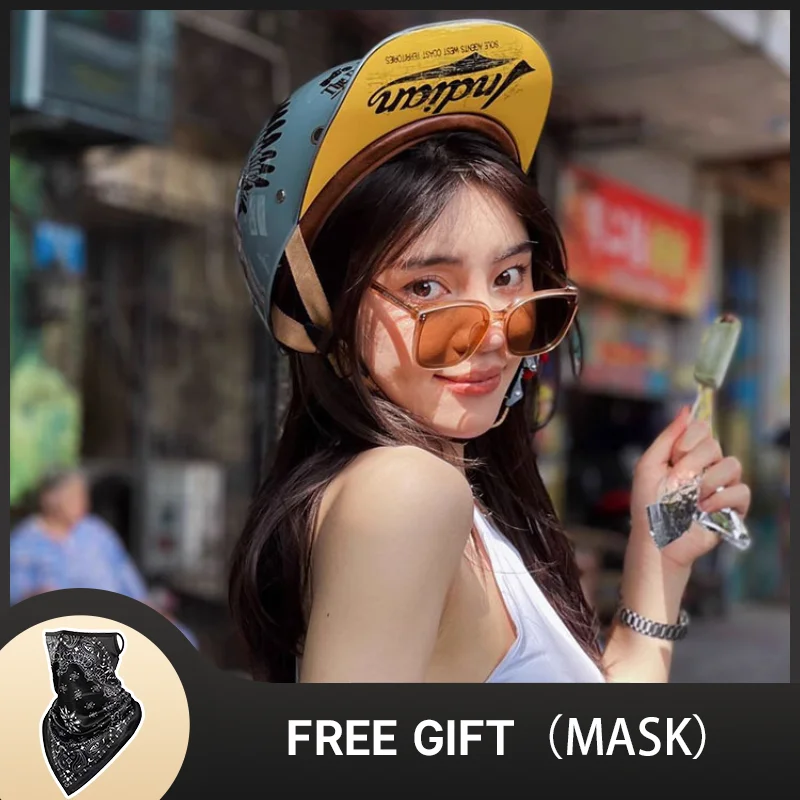 

Fashion Design Motorcycle Helmet Capacete De Moto Helmet Riding Racing Motorbike Half Helmet Men Women Baseball Cap DOT Approved