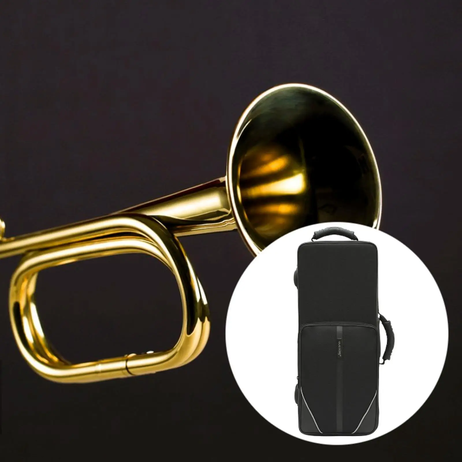 Bolsa para trompete, acessórios para instrumentos, leve com alça de transporte, portátil, mochila de tecido oxford